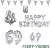 69 jaar Verjaardag Versiering Pakket Zilver