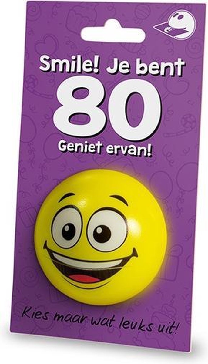 Cadeaukaart + Stressbal  80 jaar