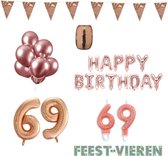 69 jaar Verjaardag Versiering Pakket Rosé Goud