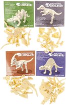 DIY Dino puzzel, Assorti 4 stuks - 9x7cm - h5cm