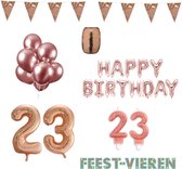 23 jaar Verjaardag Versiering Pakket Rosé Goud
