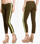 Hudson - Lou Lou Green Tuxedo Cropped Jeans - Maat M