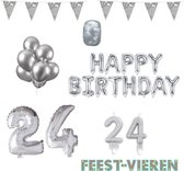 24 jaar Verjaardag Versiering Pakket Zilver