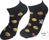 Verjaardag cadeau - Smiley Sokken - Sneaker sokken - Mismatch - Sneaker - Leuke sokken - Vrolijke sokken - Luckyday Socks - Sokken met tekst - Aparte Sokken - Socks waar je Happy v