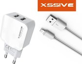 Duo Dual USB Thuis lader voor iPhone 5 of iPhone 5s iPhone SE met USB Kabel 2A met 2 poorten