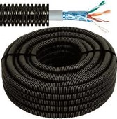 Flexibele voorbedrade buis met FTP kabel - cat. 5e, 4x2x0,5mm Ø 16mm, 100 meter - FLEX FEFTP5