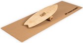 BoarderKING Indoorboard Wave balance board + mat + rol hout/kurk naturel