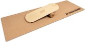 BoarderKING Indoorboard Planche d'équilibre Classic + tapis + rouleau bois/liège naturel