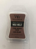 Woodwick wax melt - stone washed suede 3 stuks