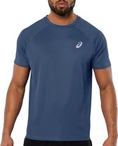 Asics Sport Run Top SS  Sportshirt - Maat S  - Mannen - donkerblauw