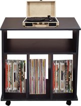 Armoire de rangement vinyle LP - bibliothèque - stockage magazines livres disques - noir