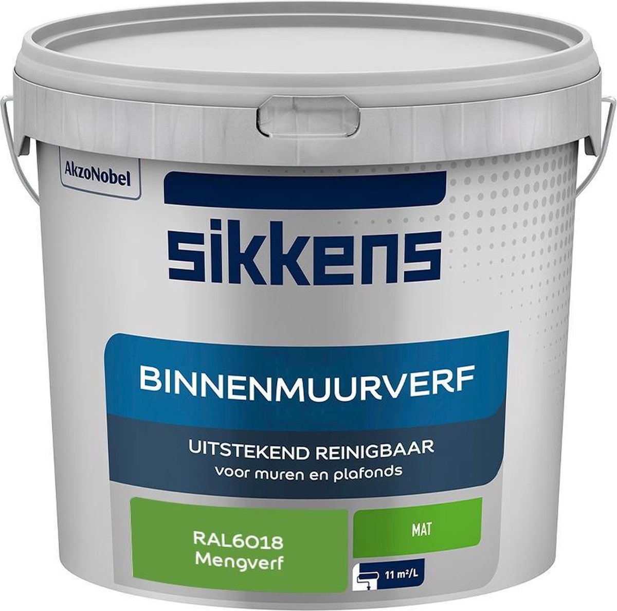 Sikkens Binnenmuurverf Muurverf Mengkleur Mat RAL6018 5L