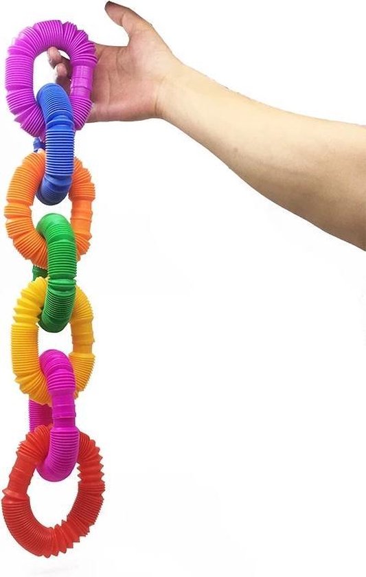 Fidget wacky tubes - regenboog pop it toy - 5 stuks - Merkloos