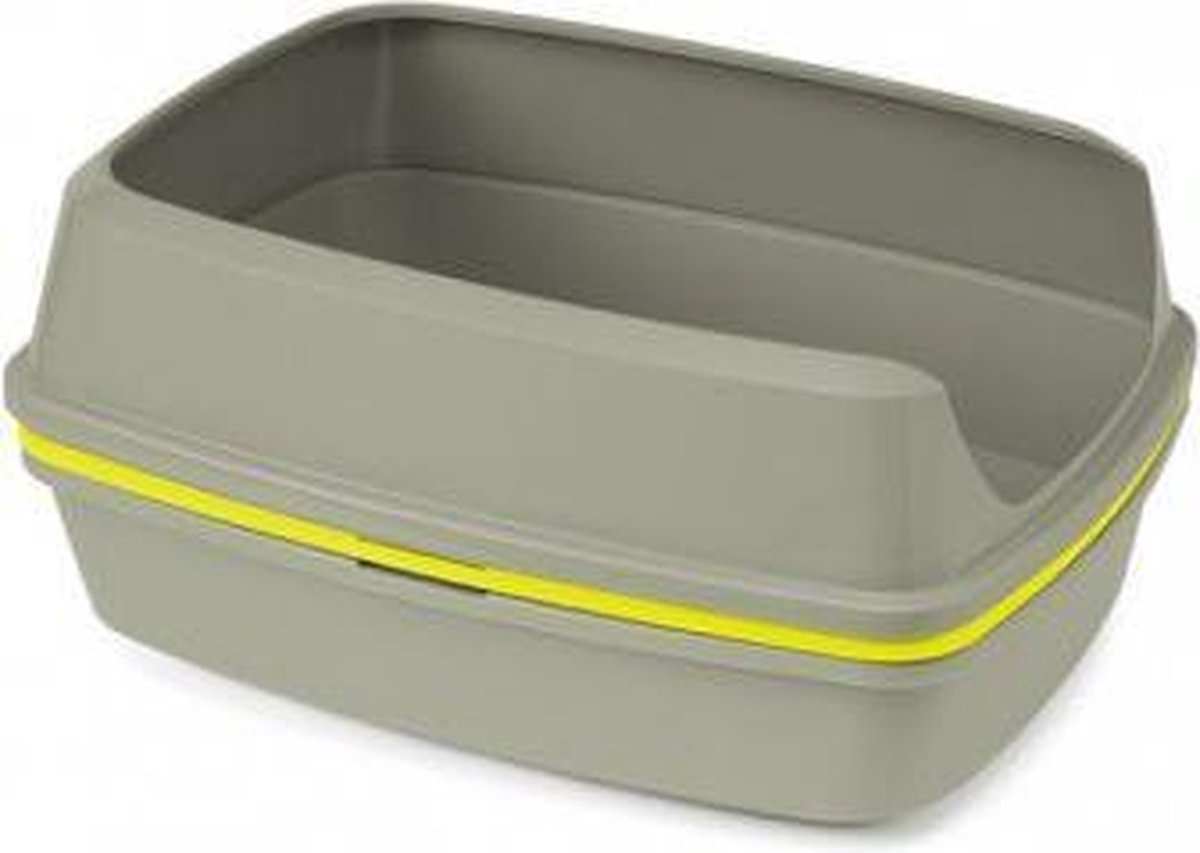 Bol.com Moderna Lift To Sift - Kattenbak Met Zeefsysteem - Grijs/Geel - 57 x 43 x 27 cm aanbieding