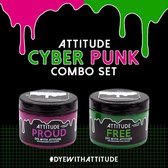 Attitude Hair Dye Semi permanente haarverf CYBER PUNK Duo Combi set 2 potjes haarverf Groen/Roze