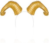 Mask Paradise Hoorns haarband 14809 Goudkleurig