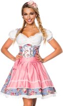 Dirndline Kostuum jurk -XS- Dirndl Oktoberfest Blauw/Roze