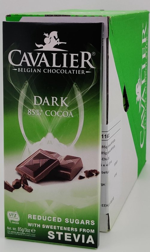 leugenaar procent snap Cavalier Chocolade Dark (Puur) - Doos á 14 repen - Met stevia extract |  bol.com