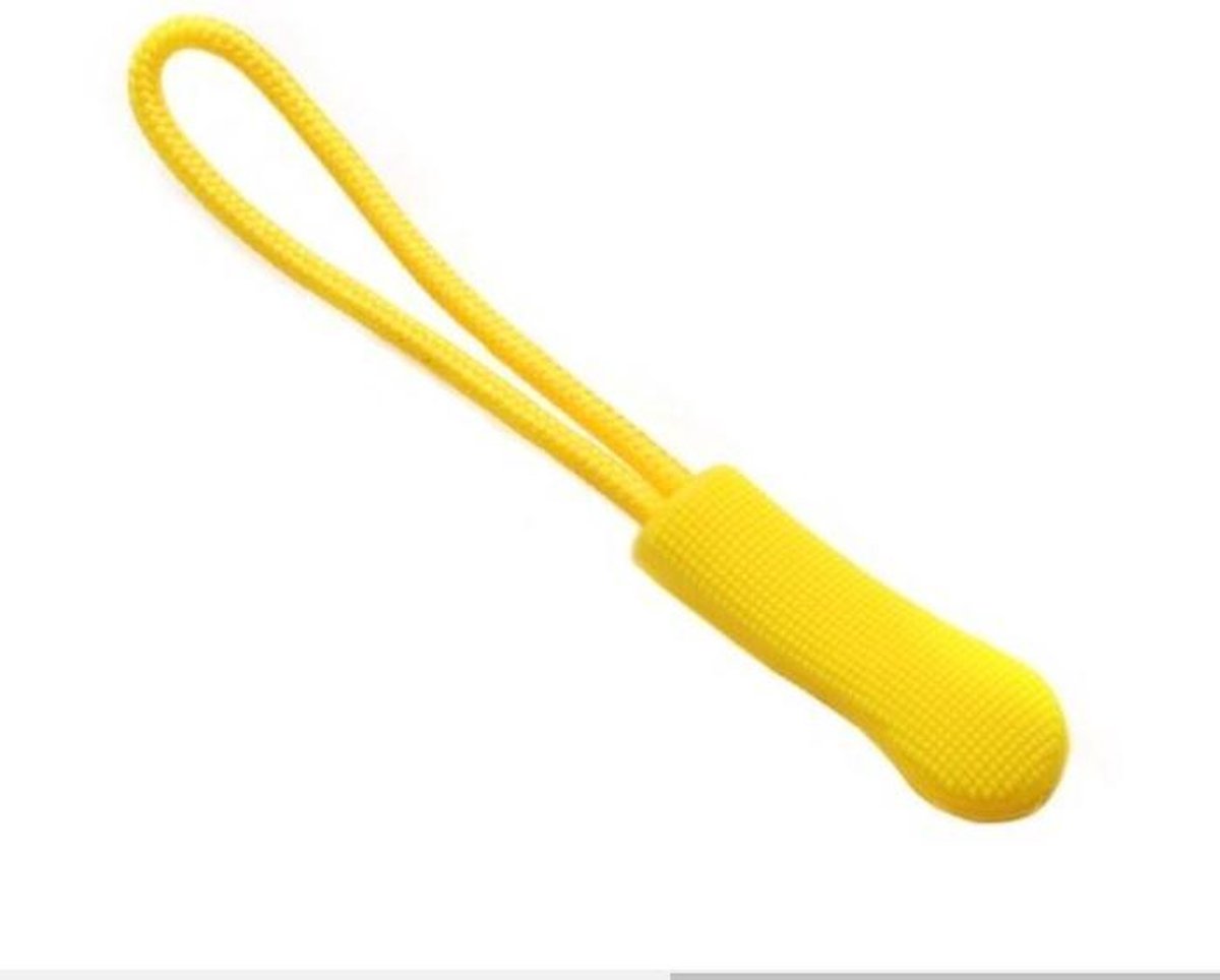 Zipper puller geel per 3 stuks