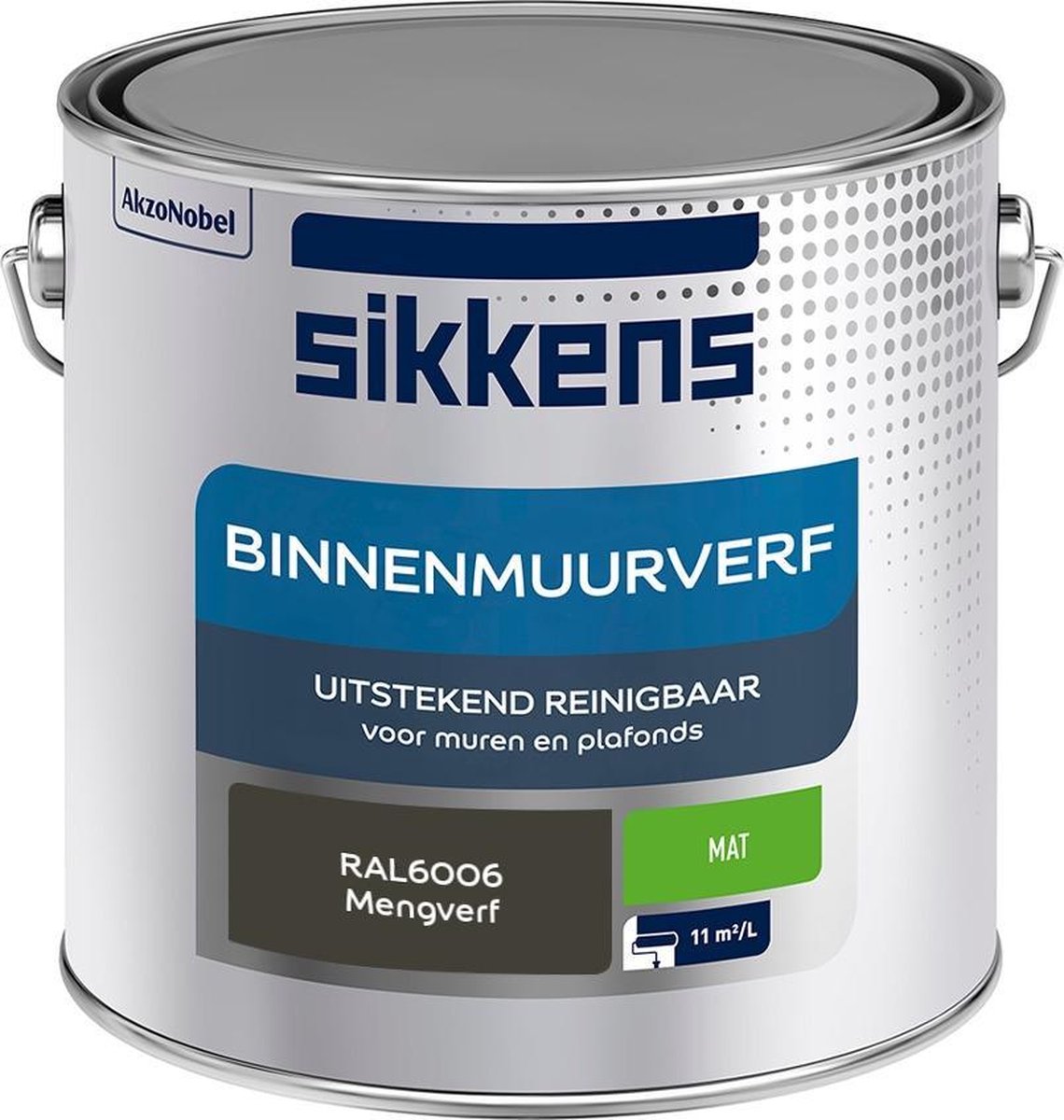 Sikkens Binnenmuurverf Muurverf Mengkleur Mat RAL6006 2.5L