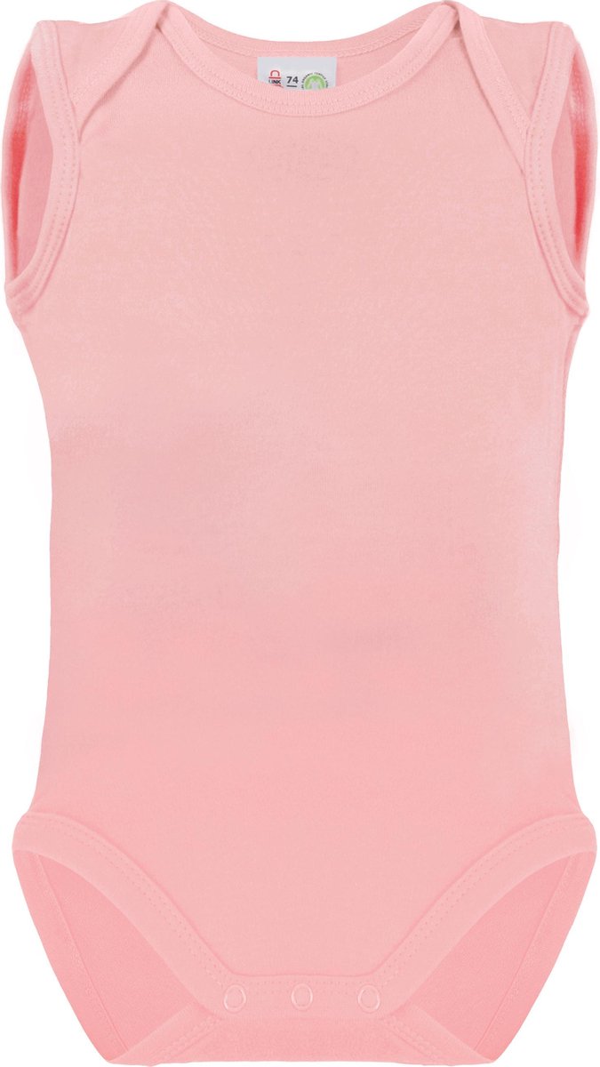 Link Kidswear Meisjes Romper GOTS - Baby Roze - Maat 74/80