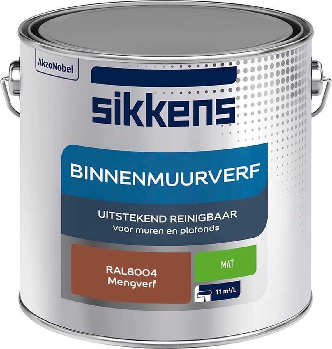 Sikkens Binnenmuurverf Muurverf Mengkleur Mat RAL8004 2.5L