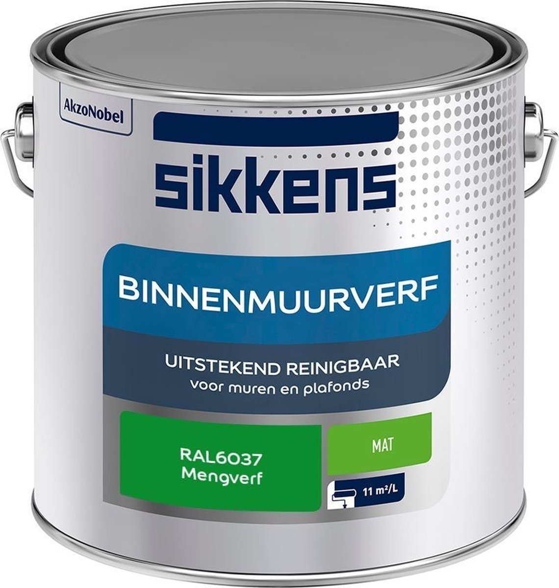 Sikkens Binnenmuurverf Muurverf Mengkleur Mat RAL6037 2.5L