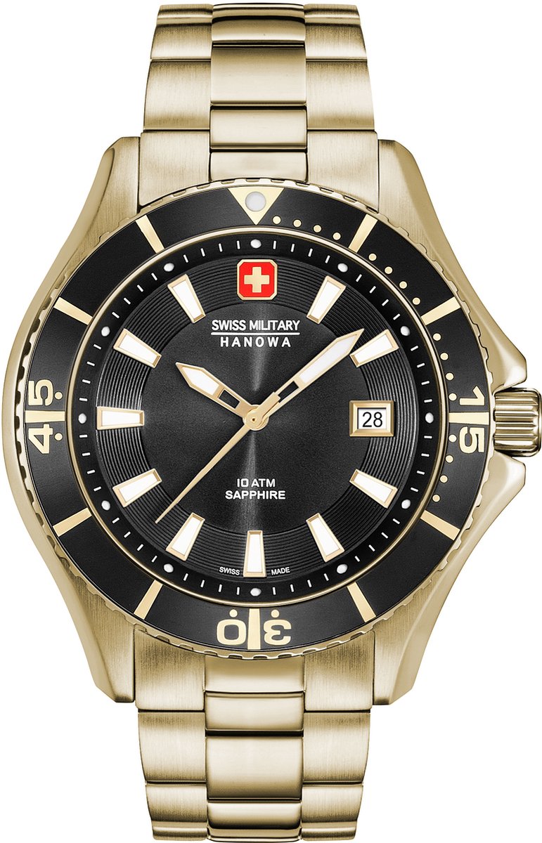 Swiss Military Hanowa 06-5296.02.007 horloge heren - goud - edelstaal doubl�