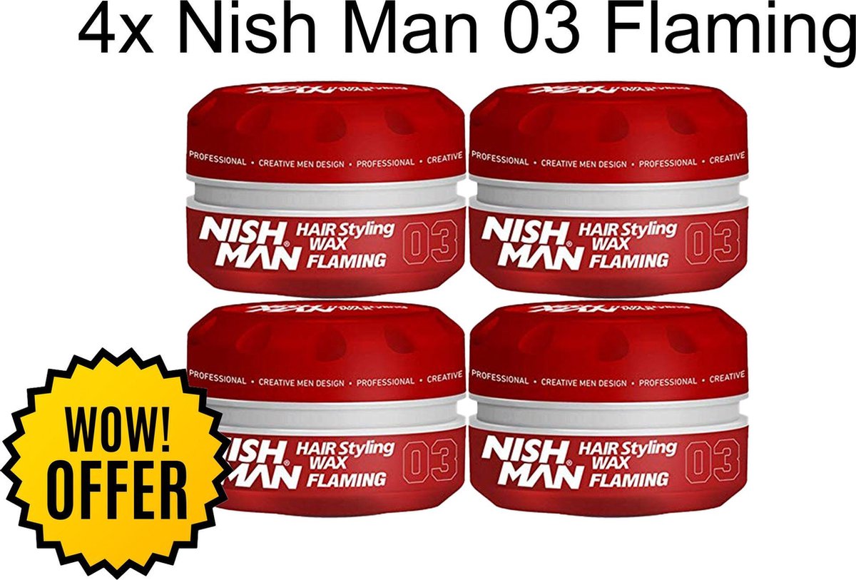 NISHMAN STYLING SPIDER WAX S1 BLACK 6 STUKS+ Styling Comb