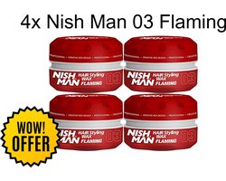 Nish Man- Hair Wax- 03 Flaming 4 stuks