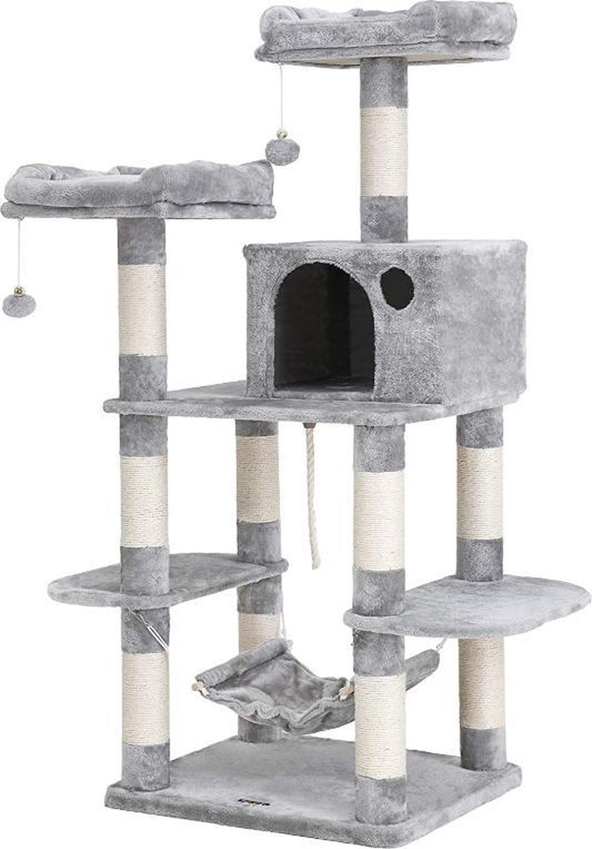 MIRA Home - Luxe krabpaal - Krabpaal voor katten - Katten - Comfort - Extra zacht - Grijs - 55x40x138