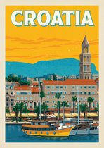 Vintage Landen Poster - Kroatië - Wandposter 60 x 40 cm