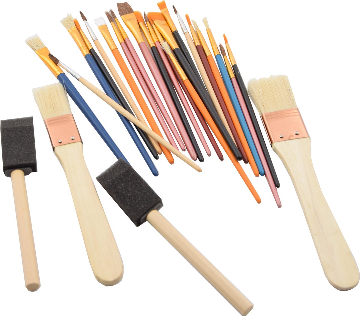 Spons Schilderskwast - Painting Brush Set - Schilderen verf kwasten 25 stuks- 2 x foambrush DIY - discountershop