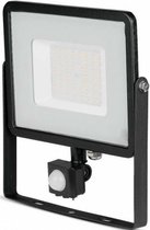 SAMSUNG - LED Bouwlamp 50 Watt met Sensor - LED Schijnwerper - Vorin Dana - Helder/Koud Wit 6400K - Mat Zwart - Aluminium
