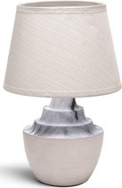 LED Tafellamp - Tafelverlichting - Igna Fospa - E14 Fitting - Rond - Mat Bruin - Keramiek