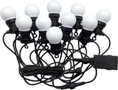 Prikkabel - Lichtsnoer - E27 Fitting - Vorin Priko - 10 Lampen - 5 Meter - 5W - RGB - Zwart