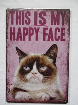 Kattenhebbedingen - wandbord - cat sign - Katten tekstbord - this is my happy face