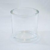 Glazen vaas rond, dik glas: 12 x Ø 12 cm