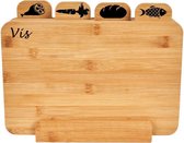 Bamboe snijplank set van 4 voor Groente, Vlees, Vis & Brood