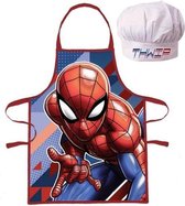 Spiderman Kookschort met kookmuts - 3 - 8 jaar (53 cm lang)