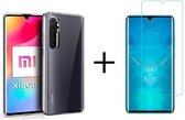 Xiaomi Mi Note 10 Lite hoesje siliconen case transparant -  1x Xiaomi Mi Note 10 Lite screenprotector screen protector