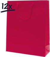 12st. stevige draagtassen papier (26x32x10)cm | zak | cadeautasje | gift bag | verpakking | gedraaid koord greep