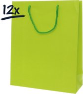 12st. stevige draagtassen papier (26x32x10)cm | zak | cadeautasje | gift bag | verpakking | gedraaid koord greep