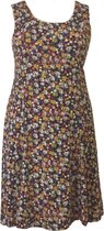 Stijlvolle Dames Jurk / Zomerjurk / Dress | Luchtige Stof | Bloemen print | Zwart - S/M