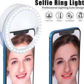 Selfie Lamp - 36 LED - Ø 8.5 cm - Dimbaar Wit Licht - Wit