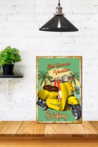 3d Retro Hout Poster Best Summer Vacation