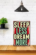 3d Retro Hout Poster Sleep Less Dream More