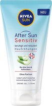 NIVEA SUN After Sun Sensitive SOS Cream Gel 175 ml, verkoelende after-sun gel met huidkalmerende werking, huidgel met biologische aloë vera en antioxidant voor de gevoelige huid