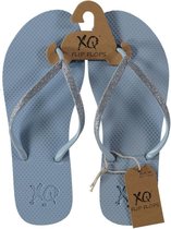 Flipflops Dames | Teenslippers Lichtblauw met glitters