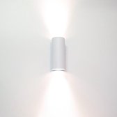Wandlamp Roulo 2 Wit - Ø6,5xH15,4cm - 2x GU10 LED 4,8W 2700K 355lm - IP20 - Dimbaar > wandlamp wit | wandlamp binnen wit | wandlamp hal wit | wandlamp woonkamer wit | wandlamp slaa